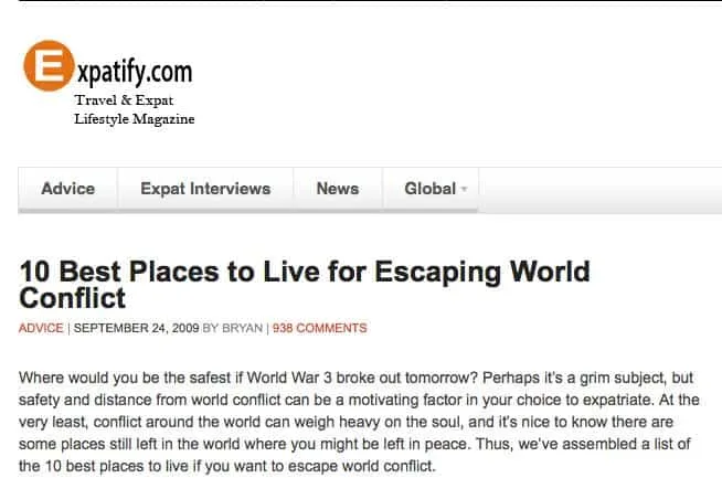 Expatify - Escaping world conflict